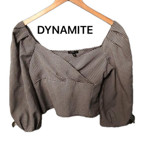 Dynamite Gingham Crop Top Small